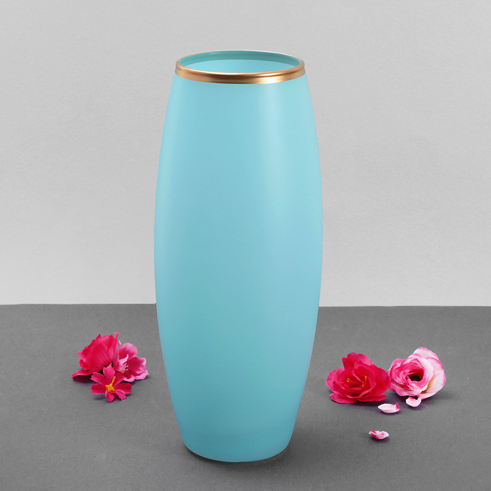 Ваза "Унисон" голубая 8х11х26 см