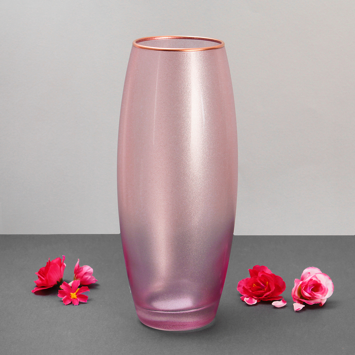 Ваза "Симфония" розовый металлик
