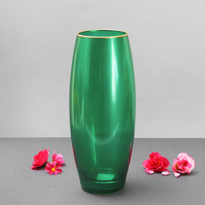 Ваза "Симфония" зелёный металлик