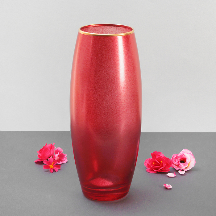 Ваза "Симфония" красный металлик