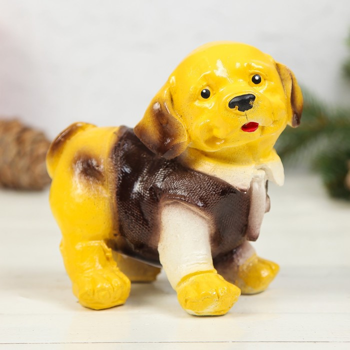 Копилка "Собака в жилетке" 13 см, микс