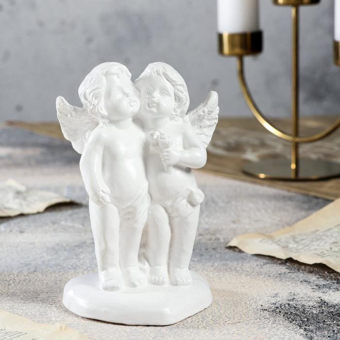 Статуэтка "Пара ангелов", цвет белый, 14 см