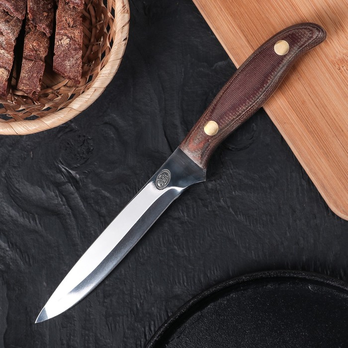 Нож кухонный средний, рукоять текстолит, узкий