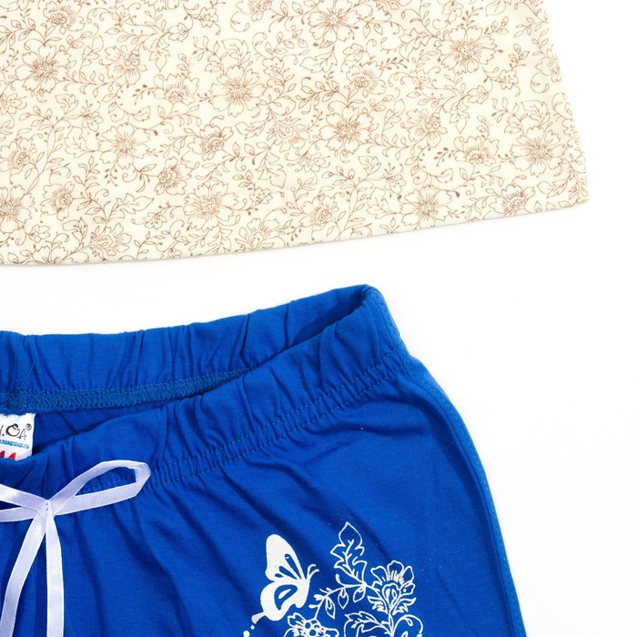 Пижама женская (майка, шорты), цвет бежевый, размер 46