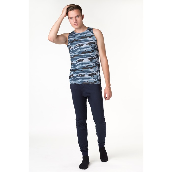 Кальсоны мужские, цвет синий, размер 56