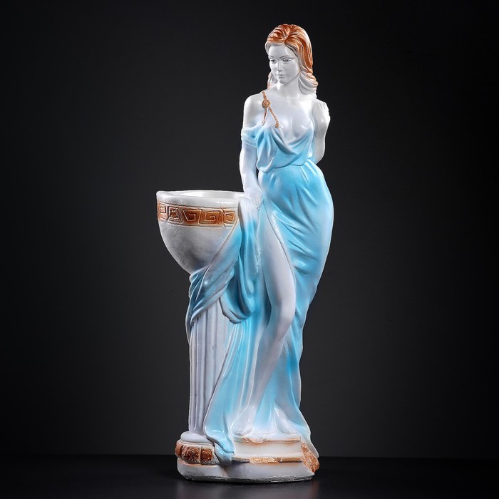 Фигурное кашпо "Девушка Дана", цвет бело-золотой микс 81см