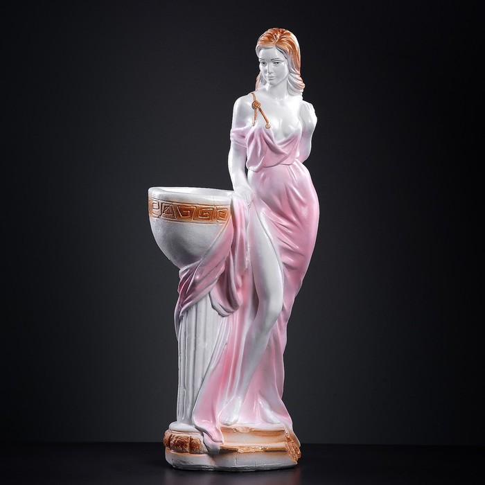 Фигурное кашпо "Девушка Дана", цвет бело-золотой микс 81см