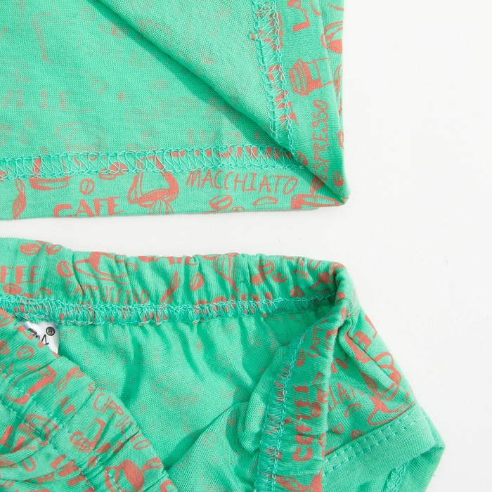 Трусы+майка для девочки, рост 104-110 см, цвет зелёный