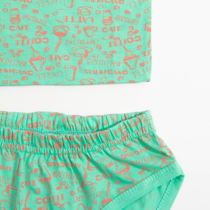 Трусы+майка для девочки, рост 116-122 см, цвет зелёный