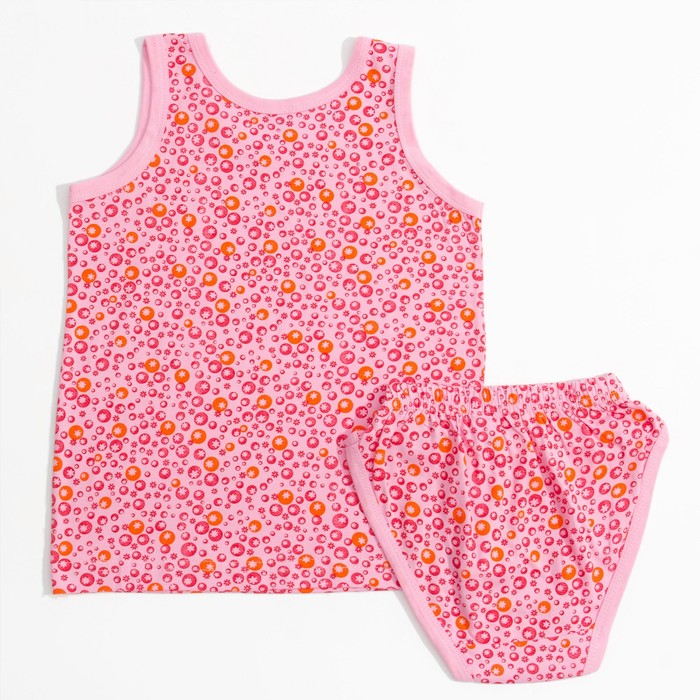 Трусы+майка для девочки, рост 110-116 см, цвет розовый