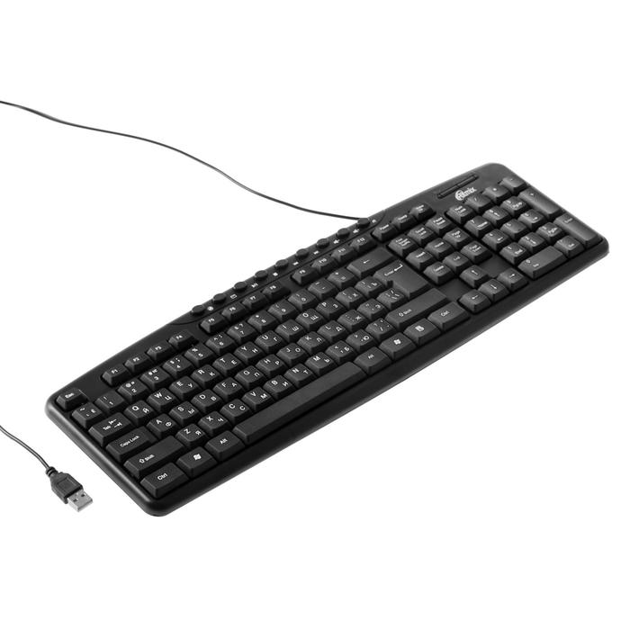 Клавиатура Ritmix RKB-141, проводная, мембранная, 116 клавиш, USB, кабель 1.3м, черная
