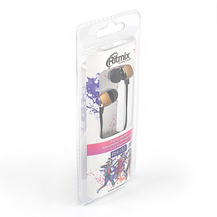 Наушники RITMIX RH-132 Metal Bronze, Чувст: 92 дБ+/-3 дБ, Разъем: 3,5 мм,Кабель:1,2 м