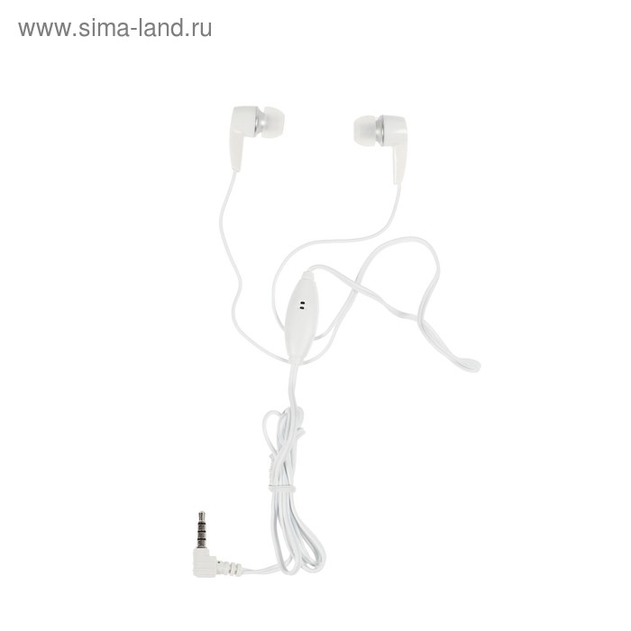 Наушники Ritmix RH-105M, вакуумные, микрофон, 100 дБ, 32 Ом, 3.5 мм, 1.2 м, белые