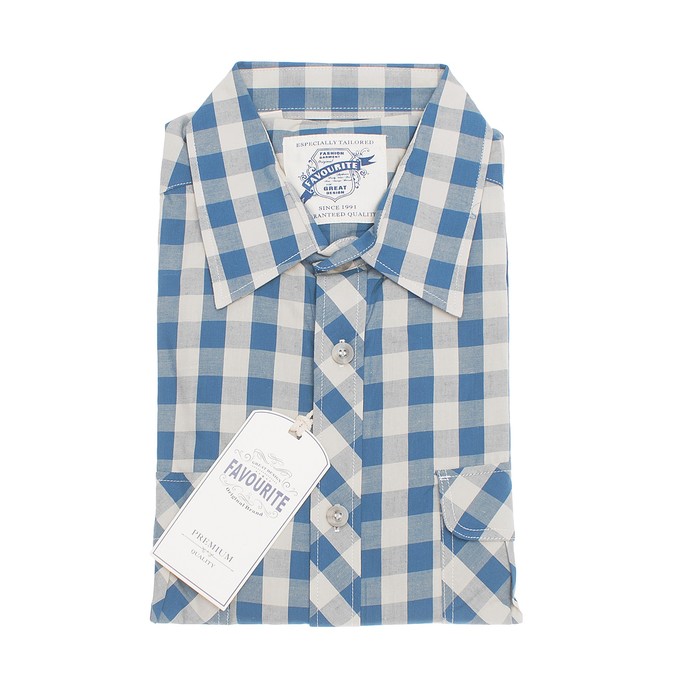 Сорочка классич. мужская, р. 48-50, об. шеи 45-46, рост 182-188, цвет синий