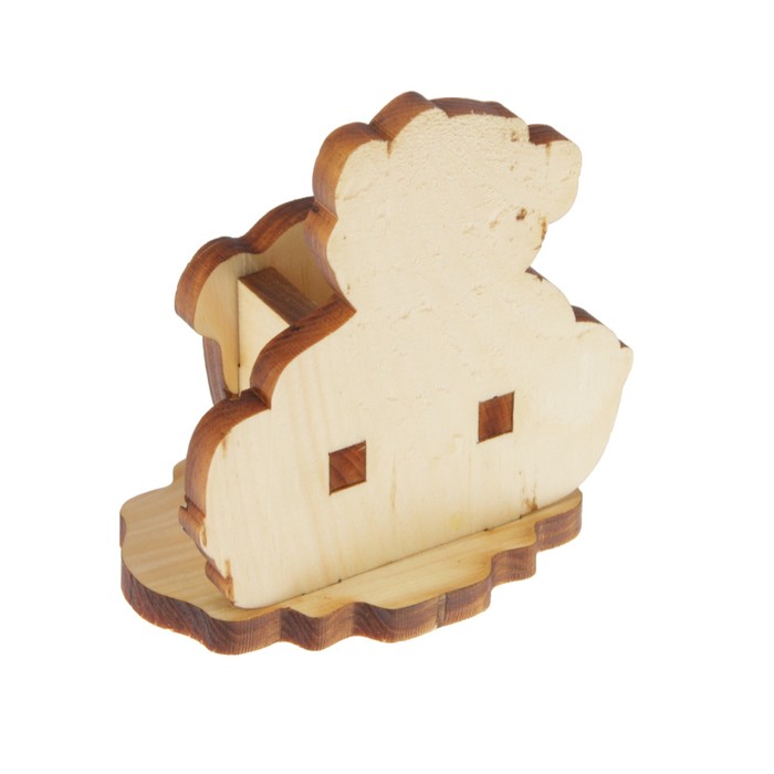 Подставка под зубочистки Мишка с пасхальным яйцом из КЕДРА