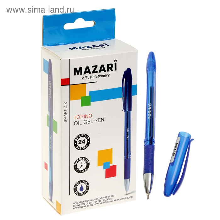 фото Ручка шариковая mazari torino, 0.7 мм, синяя, резиновый упор, на масляной основе