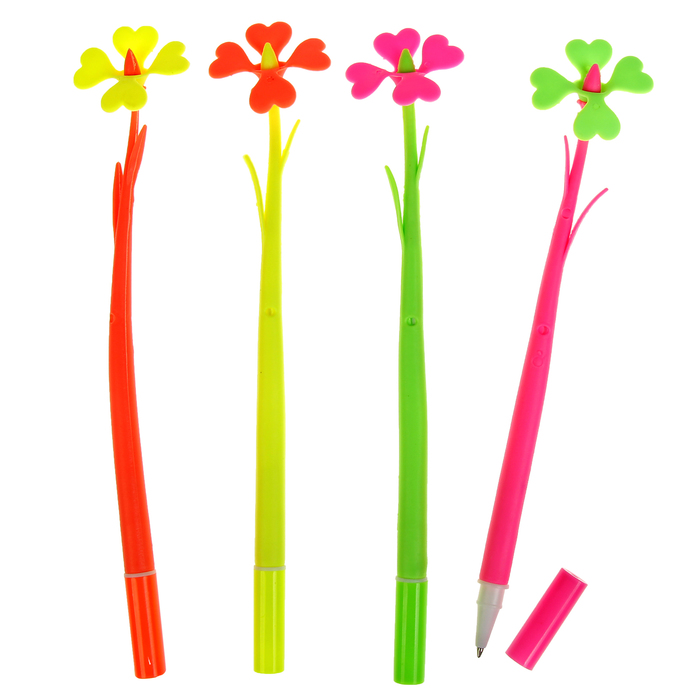 Ручка шариковая Fiori, узел 0.7мм, чернила синие, корпус пластик гнущийся Soft, микс