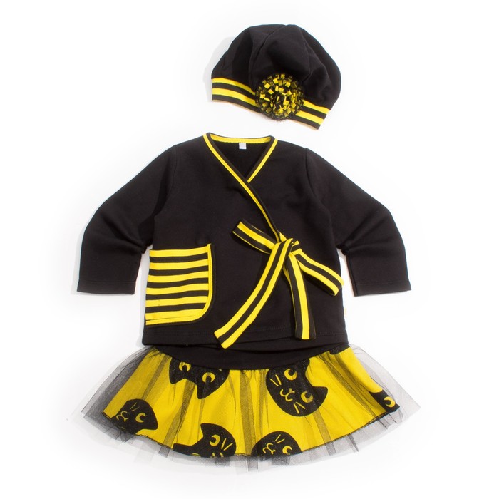 Жакет для девочки "Black_cat", рост 104 см, цвет чёрный/жёлтый ЖК-137