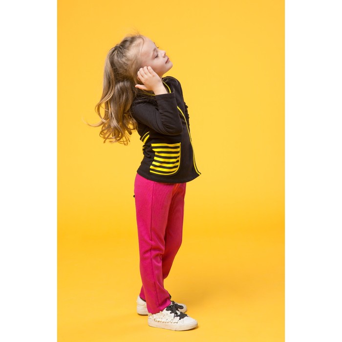 Жакет для девочки "Black_cat", рост 116 см, цвет чёрный/жёлтый ЖК-137