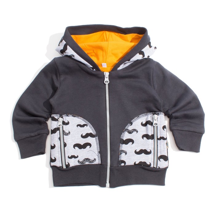 Толстовка для мальчика "Barba", рост 92 см, цвет тёмно-серый/оранжевый ТЛ-155_М