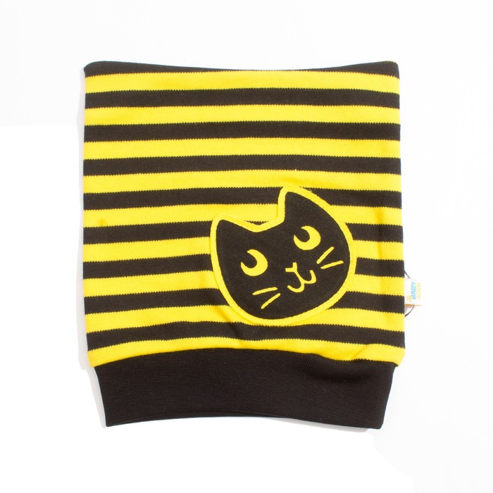 Шапка для девочки "Black_cat", рост 40 см, цвет чёрный/жёлтый ШП-156А