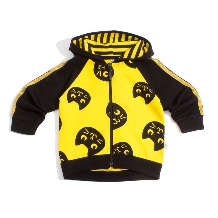 Куртка для девочки "Black_cat", рост 80 см, цвет чёрный/жёлтый КР-136_М