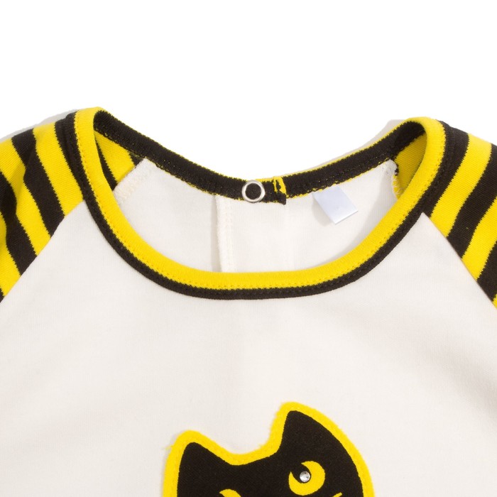 Лонгслив для девочки "Black_cat" экрю, рост 116 см, цвет белый КФ-130А