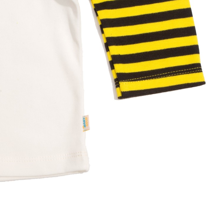 Лонгслив для девочки "Black_cat" экрю, рост 116 см, цвет белый КФ-130А