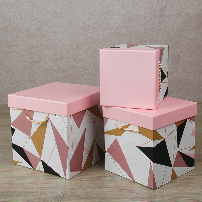 Набор коробок 3в1, 21 х 21 х 21 - 15 х 15 х 18 см