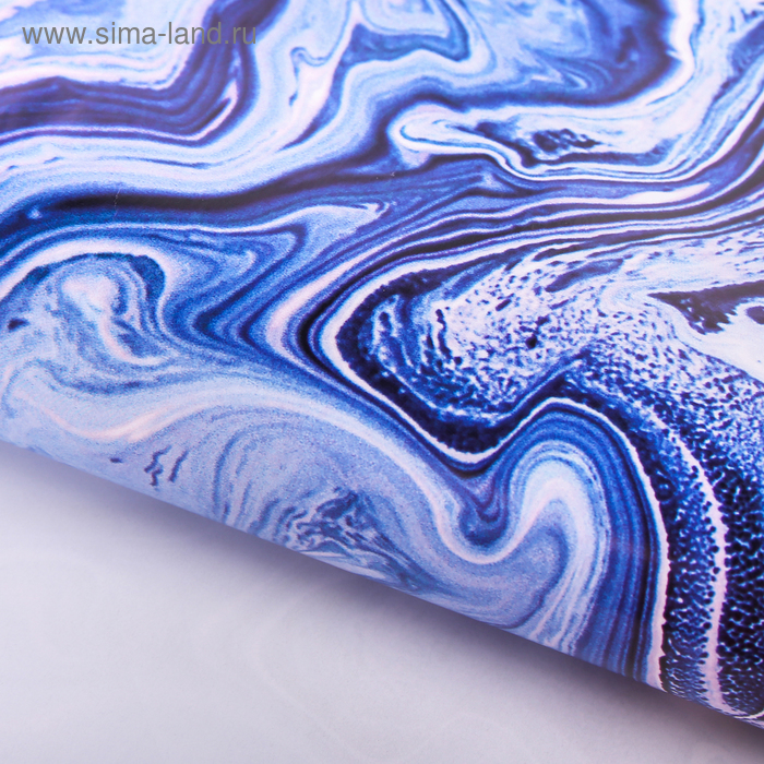 Бумага упаковочная глянцевая «Синий мрамор», 70 х 100 см