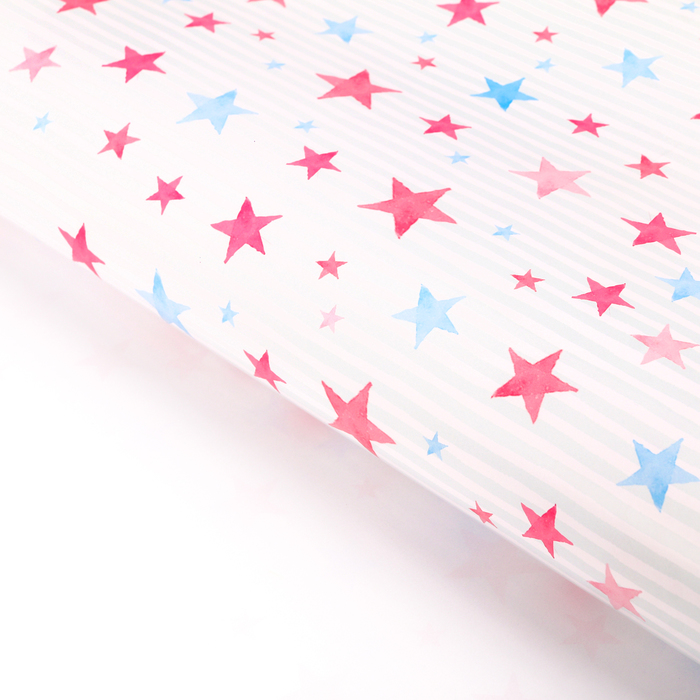 Бумага упаковочная глянцевая "Звездочки", 70 х 100 см