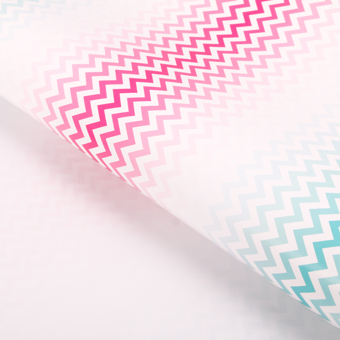 Бумага упаковочная глянцевая "Розовые зигзаги", 70 х 100 см