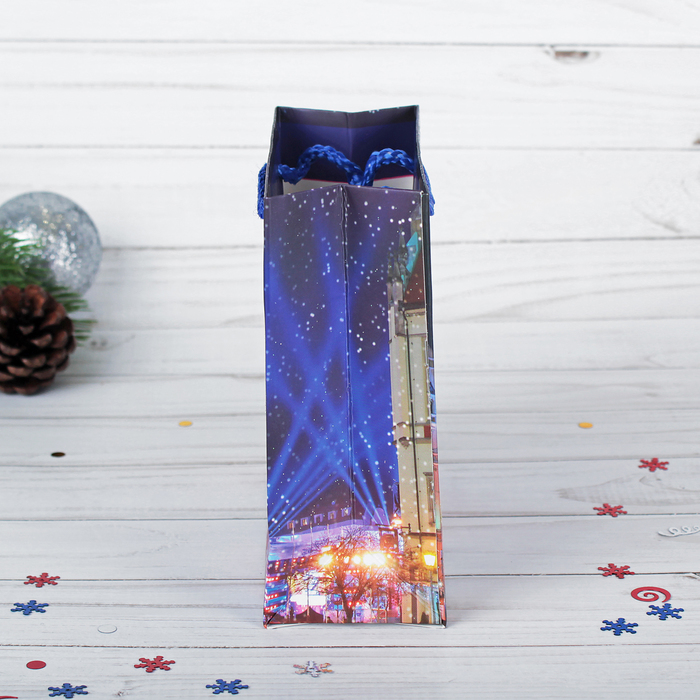Пакет подарочный "Новогодняя елка", люкс, 14,5 х 6 х 15 см