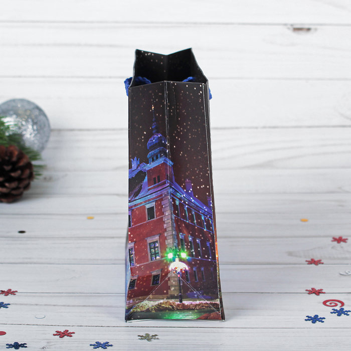 Пакет подарочный "Новогодний", люкс, 14,5 х 6 х 15 см