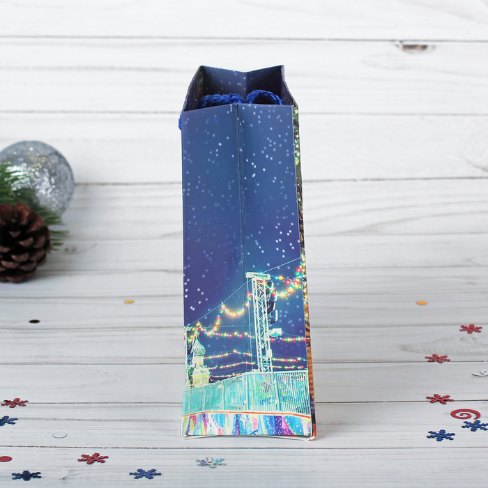 Пакет подарочный "Зимняя сказка", люкс, 14,5 х 6 х 15 см