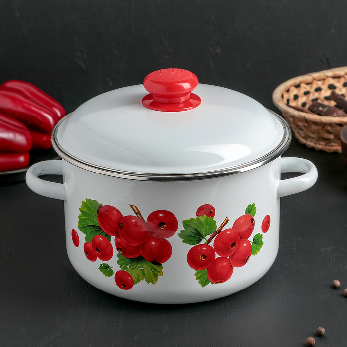 Кастрюля цилиндрическая 4 л "Калина красная"