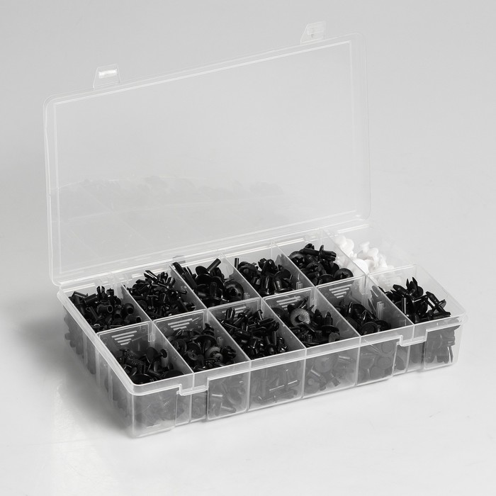 Клипсы и пистоны крепежные, набор 690 шт