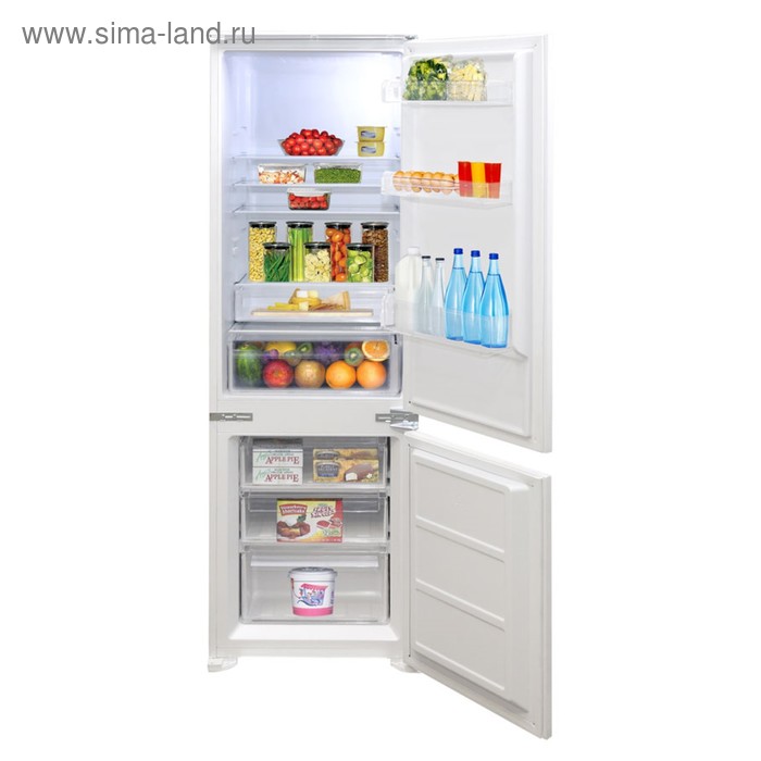 Холодильник Zigmund & Shtain BR 03.1772 SX, встраиваемый, двухкамерный, класс А, 250 л встраиваемый двухкамерный холодильник zigmund