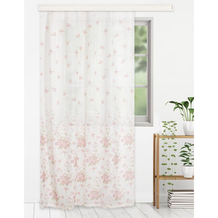 Штора тюлевая "Этель" 135х270 см Пионы без утяжелителя, 100% п/э