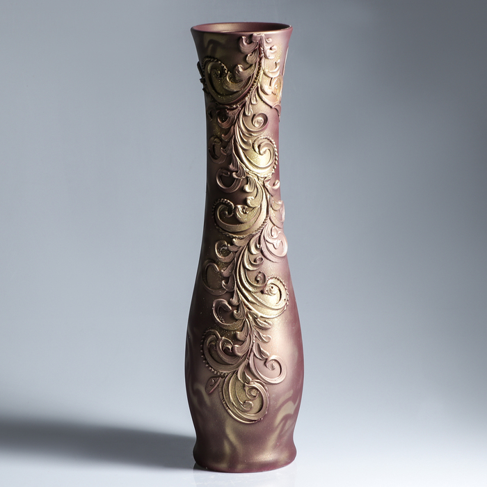 Ваза "Мира" фиолетовая золотой  узор