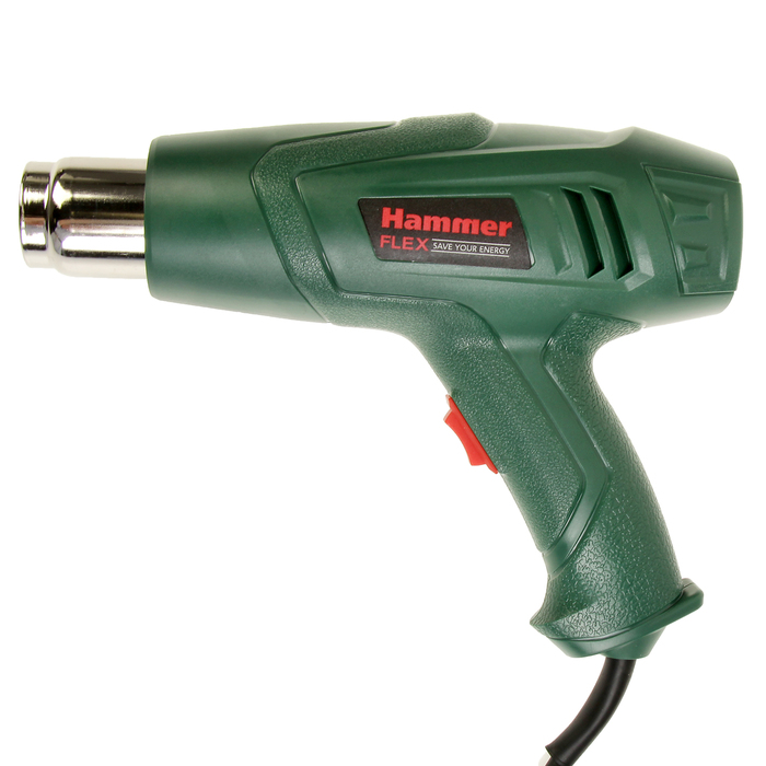 Фен технический Hammer Flex HG2000LE, 2000 Вт, 350/600С, 300/500 л/мин, насадки, тепл.защ.