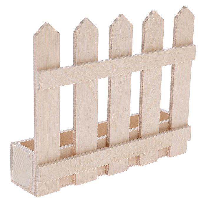 Ключница из фанеры для декора "Забор" с кармашком, 23,5х4,5х19,5 см