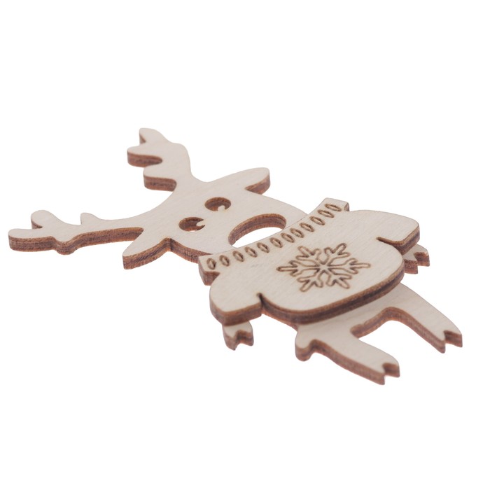 Набор бирок из фанеры (2 шт) "Олень в свитере" 5,5х10 см