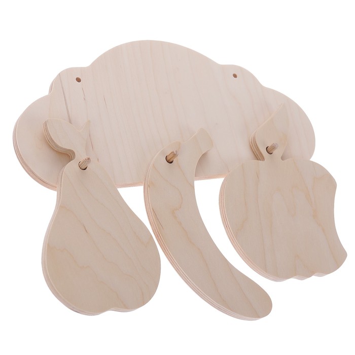 Набор декоративных досок для творчества "Фрукты" (набор 4 детали) 30,5х26,5 см