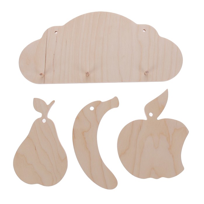 Набор декоративных досок для творчества "Фрукты" (набор 4 детали) 30,5х26,5 см