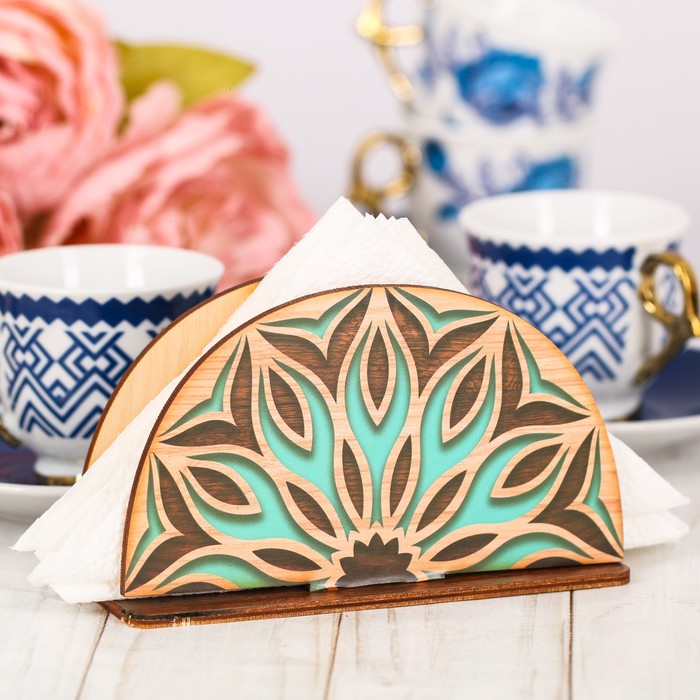 Салфетница деревянная "Деревянный узор"