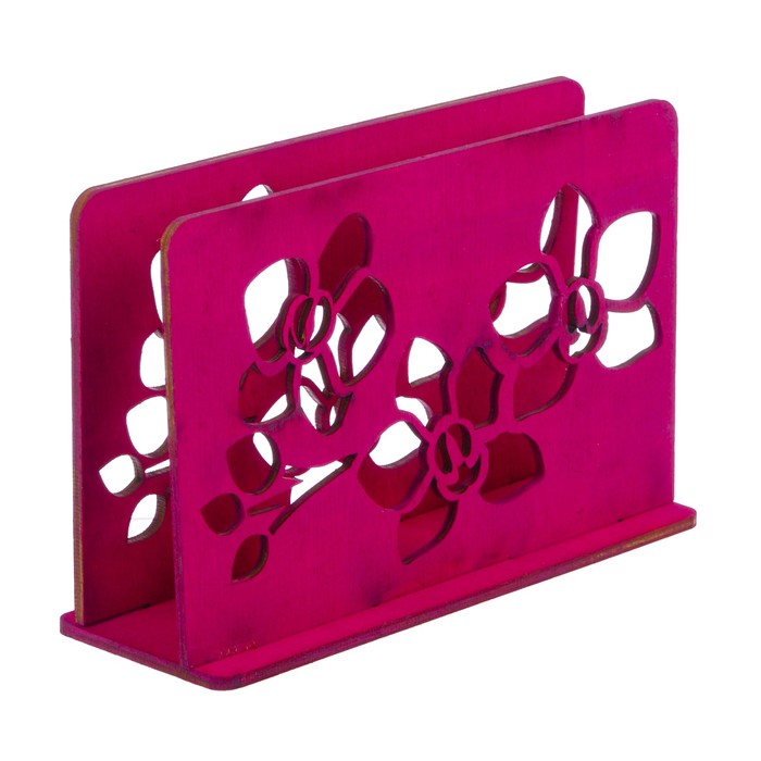 Салфетница деревянная "Орхидеи" розовый цвет