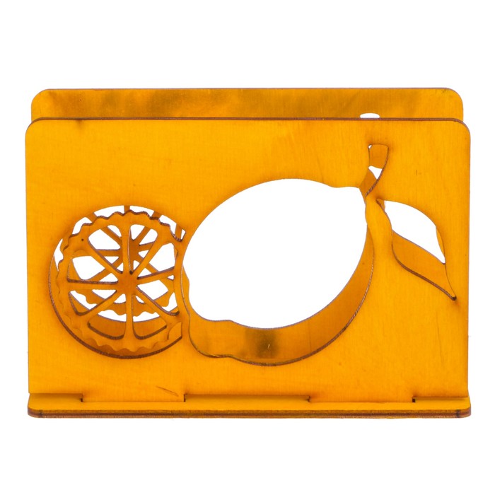 Салфетница деревянная "Лимон" желтый цвет