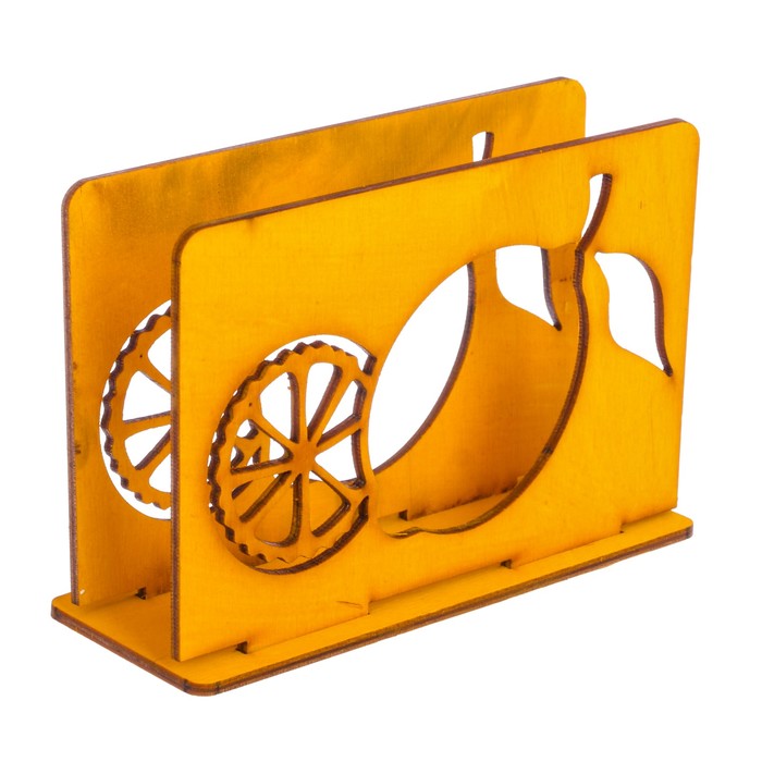 Салфетница деревянная "Лимон" желтый цвет