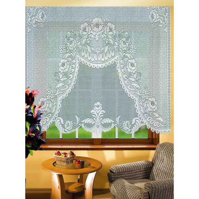 Гардина, размер 145х200 см-1 шт., цвет белый 1174